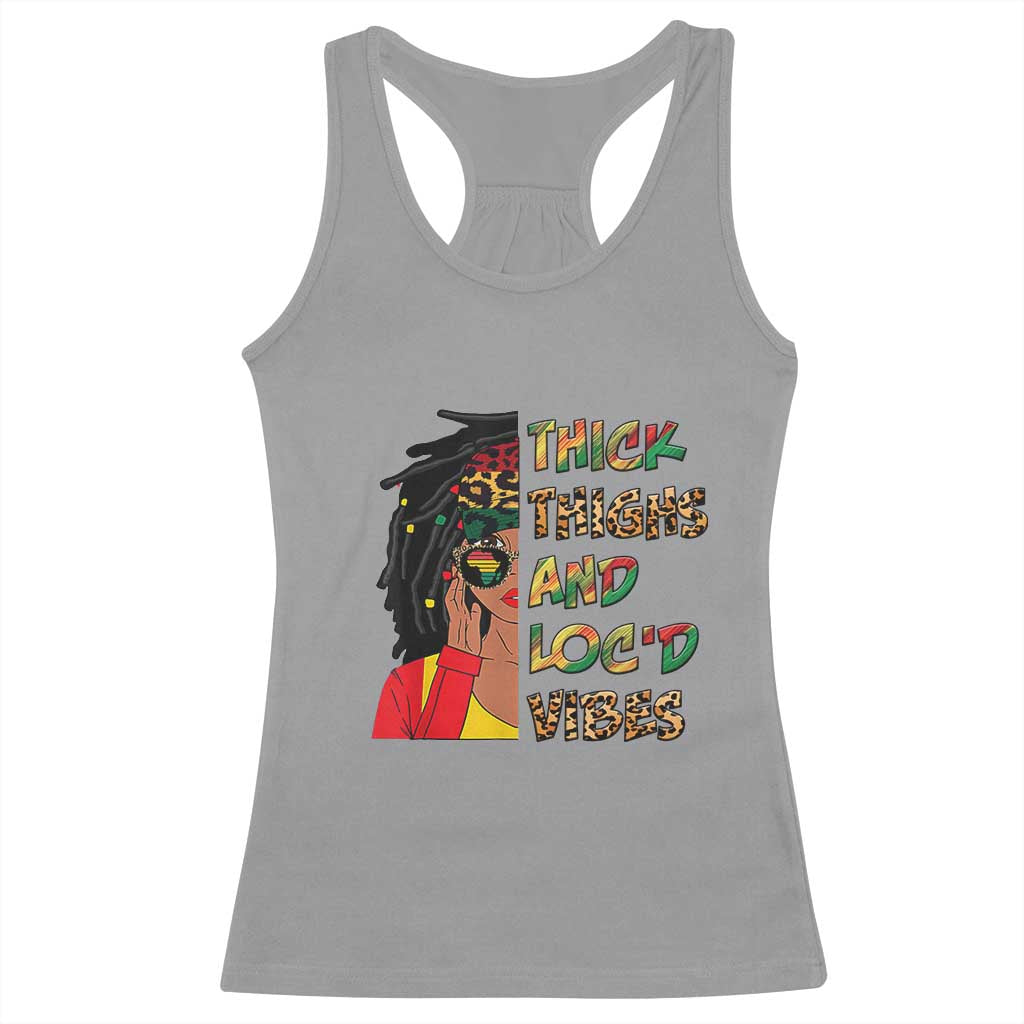 Black Locs Girl Racerback Tank Top Thick Thighs And Locd Vibes African Melanin Women TS02 Sport Gray Print Your Wear