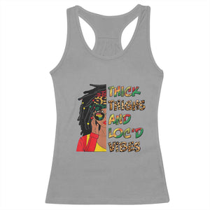 Black Locs Girl Racerback Tank Top Thick Thighs And Locd Vibes African Melanin Women TS02 Sport Gray Print Your Wear