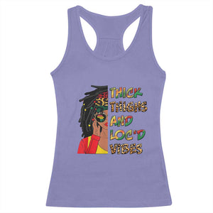 Black Locs Girl Racerback Tank Top Thick Thighs And Locd Vibes African Melanin Women TS02 Violet Print Your Wear