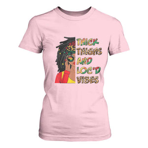 Black Locs Girl T Shirt For Women Thick Thighs And Locd Vibes African Melanin Women TS02 Light Pink Print Your Wear