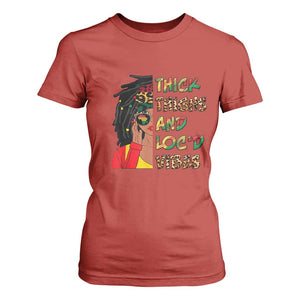 Black Locs Girl T Shirt For Women Thick Thighs And Locd Vibes African Melanin Women TS02 Red Print Your Wear