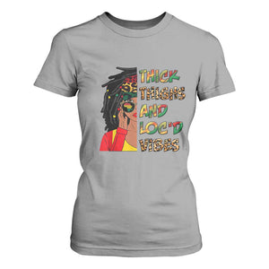 Black Locs Girl T Shirt For Women Thick Thighs And Locd Vibes African Melanin Women TS02 Sport Gray Print Your Wear