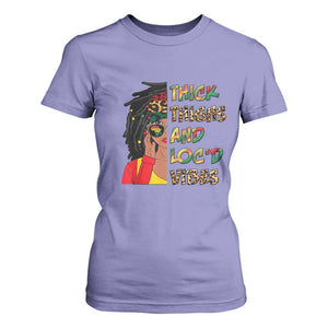 Black Locs Girl T Shirt For Women Thick Thighs And Locd Vibes African Melanin Women TS02 Violet Print Your Wear
