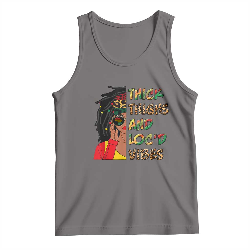 Black Locs Girl Tank Top Thick Thighs And Locd Vibes African Melanin Women TS02 Deep Heather Print Your Wear