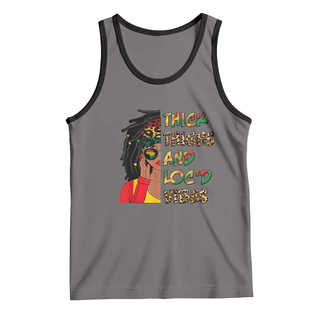 Black Locs Girl Tank Top Thick Thighs And Locd Vibes African Melanin Women TS02 Deep Heather Black Print Your Wear