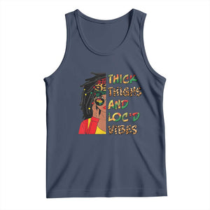 Black Locs Girl Tank Top Thick Thighs And Locd Vibes African Melanin Women TS02 Navy Print Your Wear