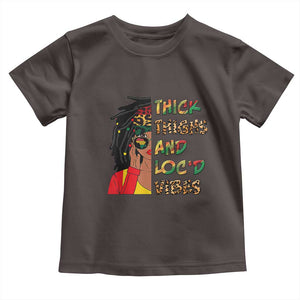 Black Locs Girl Toddler T Shirt Thick Thighs And Locd Vibes African Melanin Women TS02 Dark Chocolate Print Your Wear