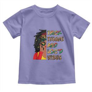 Black Locs Girl Toddler T Shirt Thick Thighs And Locd Vibes African Melanin Women TS02 Violet Print Your Wear