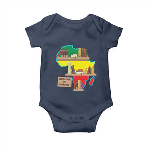 Education Is Freedom Baby Onesie Teach Black History Educated African American TS02 Navy Print Your Wear