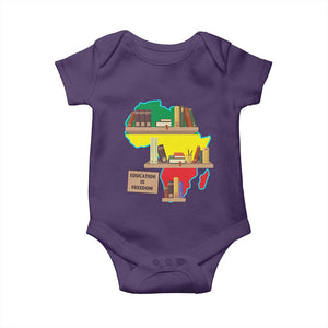 Education Is Freedom Baby Onesie Teach Black History Educated African American TS02 Purple Print Your Wear
