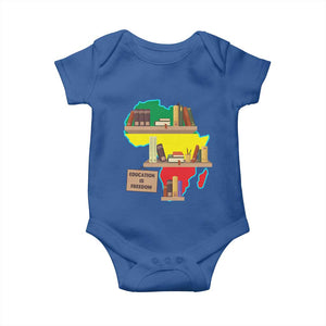 Education Is Freedom Baby Onesie Teach Black History Educated African American TS02 Royal Blue Print Your Wear