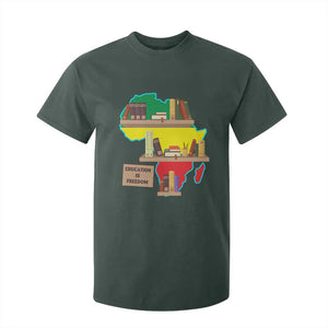 Education Is Freedom T Shirt For Kid Teach Black History Educated African American TS02 Dark Forest Green Print Your Wear