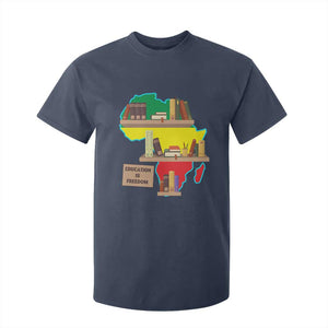 Education Is Freedom T Shirt For Kid Teach Black History Educated African American TS02 Navy Print Your Wear