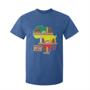 Education Is Freedom T Shirt For Kid Teach Black History Educated African American TS02 Royal Blue Print Your Wear