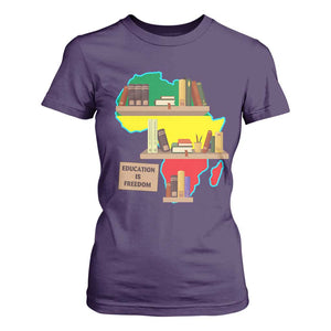 Education Is Freedom T Shirt For Women Teach Black History Educated African American TS02 Purple Print Your Wear