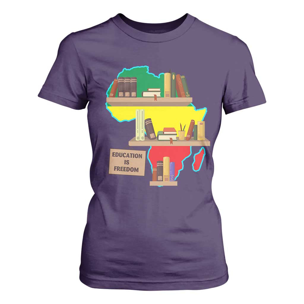 Education Is Freedom T Shirt For Women Teach Black History Educated African American TS02 Purple Print Your Wear