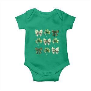 St Patricks Day Coquette Bow Baby Onesie Lucky Shamrock Aesthetic TS02 Irish Green Print Your Wear