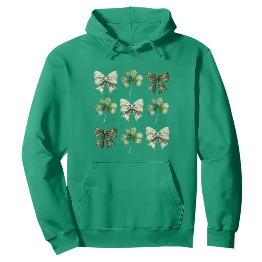 St Patricks Day Coquette Bow Hoodie Lucky Shamrock Aesthetic TS02 Irish Green Print Your Wear