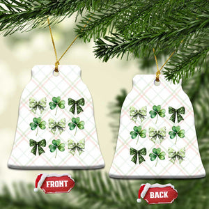 St Patricks Day Coquette Bow Ceramic Ornament Lucky Shamrock Aesthetic TS02 Print Your Wear