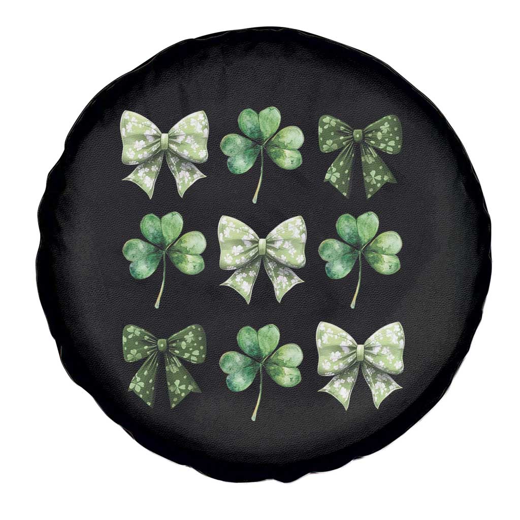 St Patricks Day Coquette Bow Spare Tire Cover Lucky Shamrock Aesthetic TS02 Print Your Wear