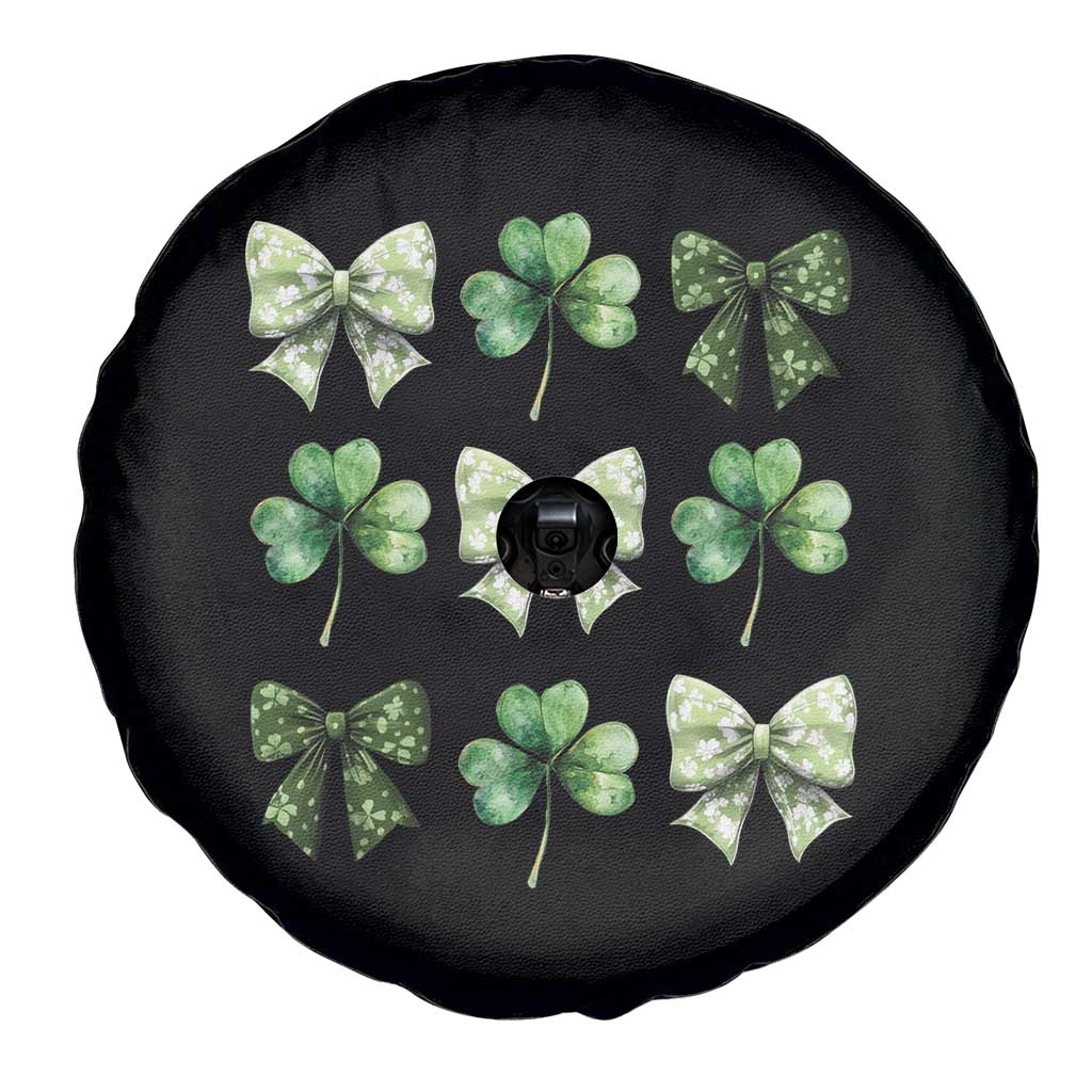 St Patricks Day Coquette Bow Spare Tire Cover Lucky Shamrock Aesthetic TS02 Print Your Wear