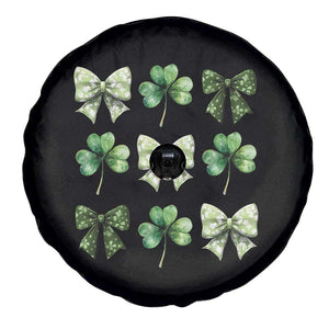 St Patricks Day Coquette Bow Spare Tire Cover Lucky Shamrock Aesthetic TS02 Print Your Wear