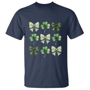 St Patricks Day Coquette Bow T Shirt Lucky Shamrock Aesthetic TS02 Navy Print Your Wear