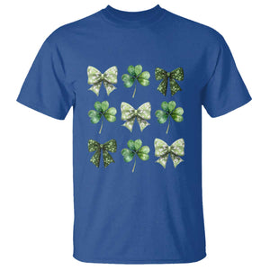 St Patricks Day Coquette Bow T Shirt Lucky Shamrock Aesthetic TS02 Royal Blue Print Your Wear