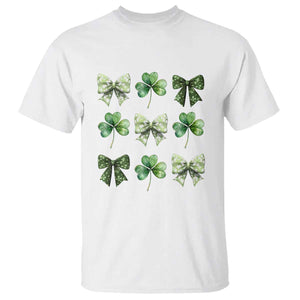 St Patricks Day Coquette Bow T Shirt Lucky Shamrock Aesthetic TS02 White Print Your Wear