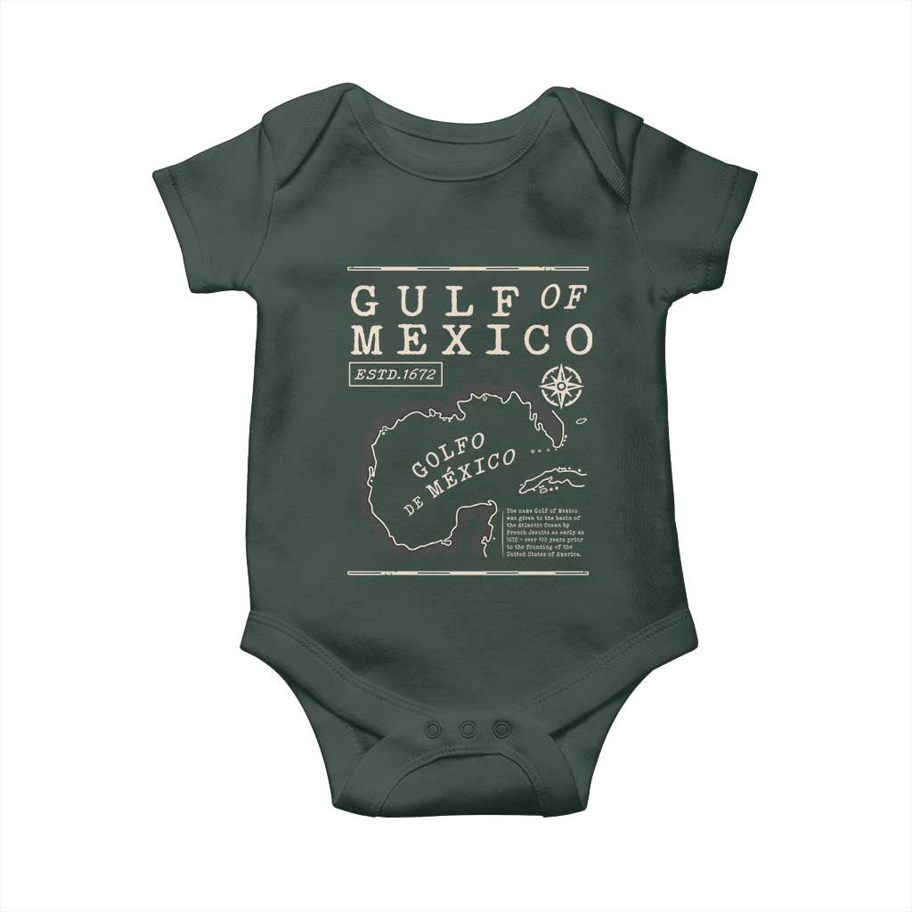 Gulf of Mexico Baby Onesie Golfo De Mexico Historic Map 1672 TS02 Print Your Wear