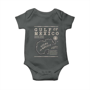 Gulf of Mexico Baby Onesie Golfo De Mexico Historic Map 1672 TS02 Dark Heather Print Your Wear