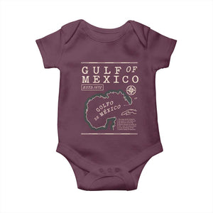 Gulf of Mexico Baby Onesie Golfo De Mexico Historic Map 1672 TS02 Maroon Print Your Wear