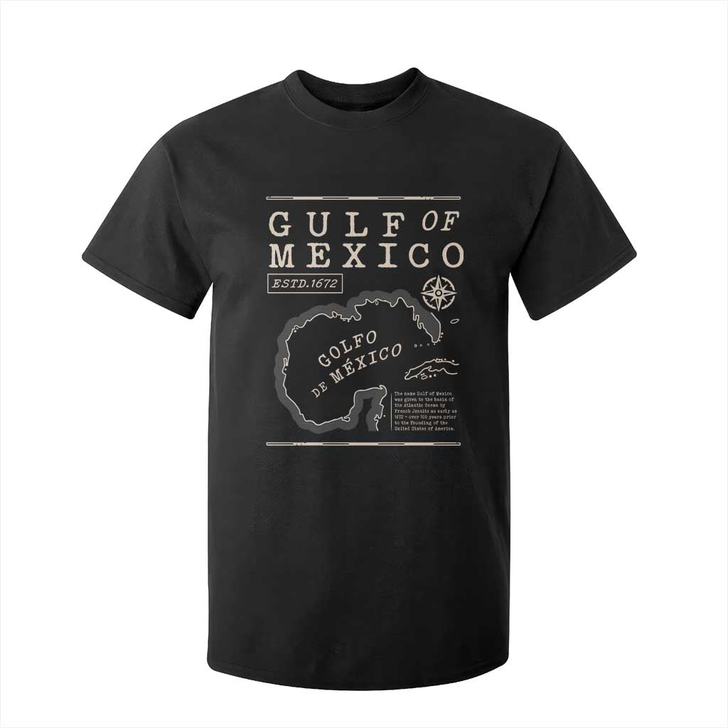 Gulf of Mexico T Shirt For Kid Golfo De Mexico Historic Map 1672 TS02 Black Print Your Wear