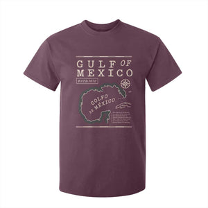 Gulf of Mexico T Shirt For Kid Golfo De Mexico Historic Map 1672 TS02 Maroon Print Your Wear
