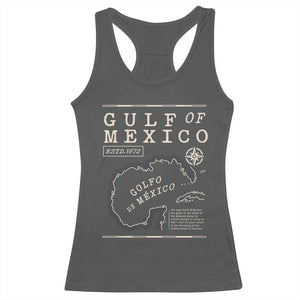 Gulf of Mexico Racerback Tank Top Golfo De Mexico Historic Map 1672 TS02 Dark Heather Print Your Wear