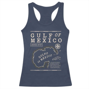 Gulf of Mexico Racerback Tank Top Golfo De Mexico Historic Map 1672 TS02 Navy Print Your Wear