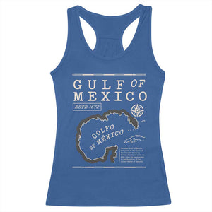 Gulf of Mexico Racerback Tank Top Golfo De Mexico Historic Map 1672 TS02 Royal Blue Print Your Wear