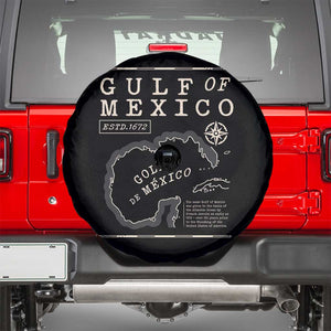 Gulf of Mexico Spare Tire Cover Golfo De Mexico Historic Map 1672 TS02 Black Print Your Wear