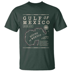 Gulf of Mexico T Shirt Golfo De Mexico Historic Map 1672 TS02 Dark Forest Green Print Your Wear
