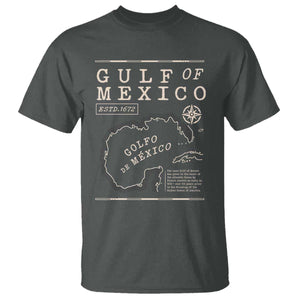 Gulf of Mexico T Shirt Golfo De Mexico Historic Map 1672 TS02 Dark Heather Print Your Wear