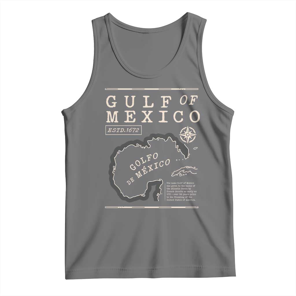 Gulf of Mexico Tank Top Golfo De Mexico Historic Map 1672 TS02 Black Heather Print Your Wear