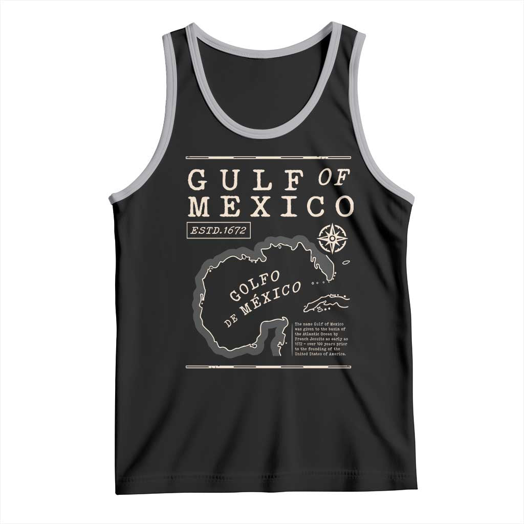 Gulf of Mexico Tank Top Golfo De Mexico Historic Map 1672 TS02 Black Athletic Heather Print Your Wear