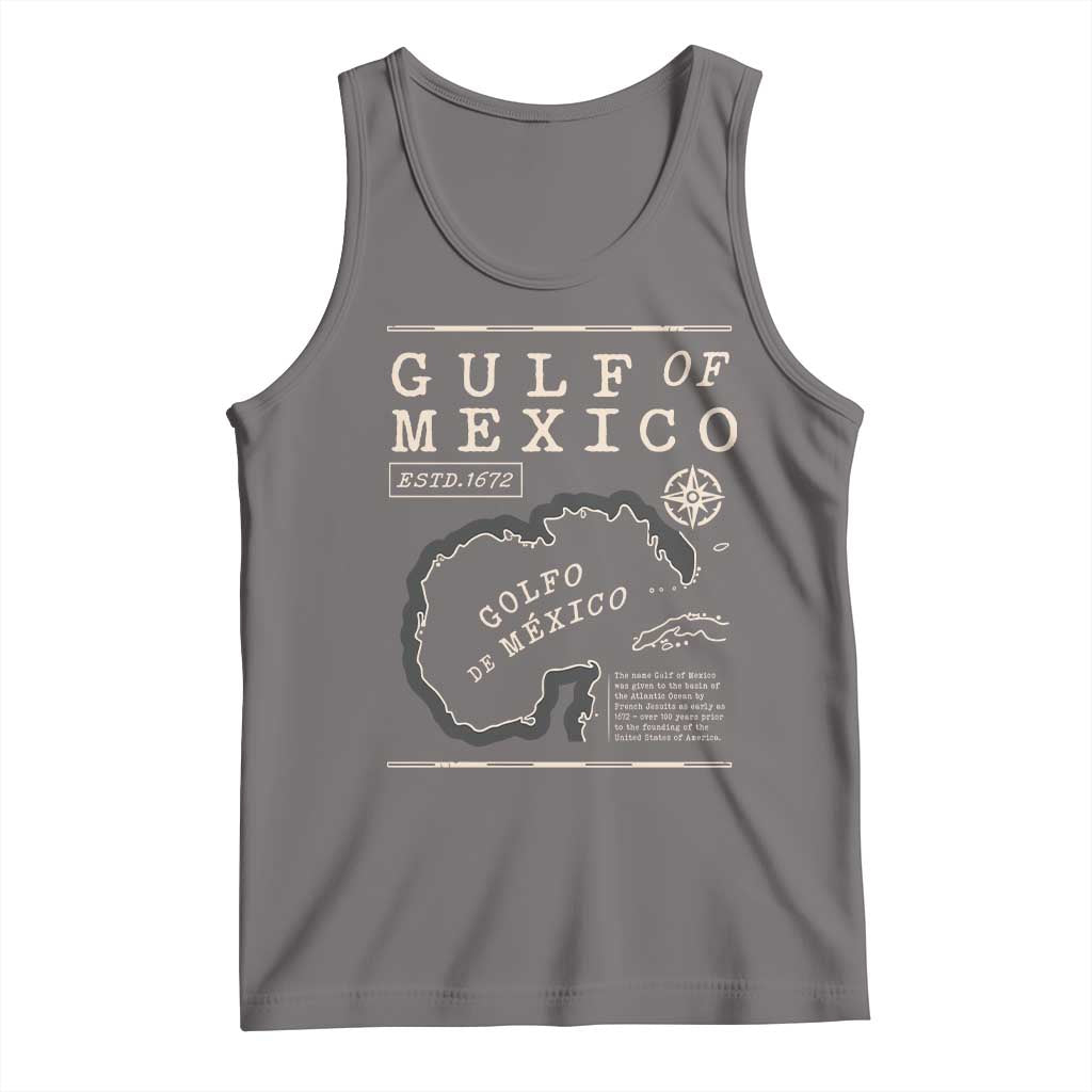 Gulf of Mexico Tank Top Golfo De Mexico Historic Map 1672 TS02 Deep Heather Print Your Wear