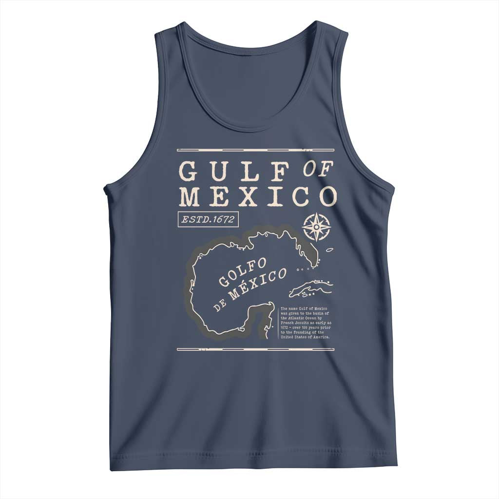 Gulf of Mexico Tank Top Golfo De Mexico Historic Map 1672 TS02 Navy Print Your Wear