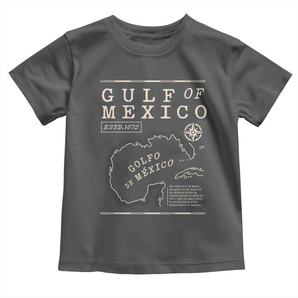 Gulf of Mexico Toddler T Shirt Golfo De Mexico Historic Map 1672 TS02 Dark Heather Print Your Wear