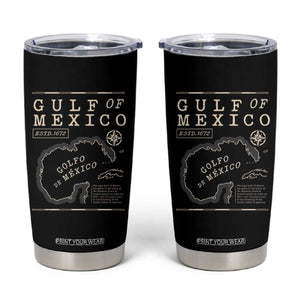 Gulf of Mexico Tumbler Cup Golfo De Mexico Historic Map 1672 TS02 Black Print Your Wear