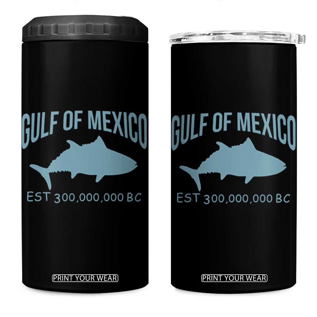 Gulf of Mexico 4 in 1 Can Cooler Tumbler Est 300,000,000 BC Funny Tuna TS02 One Size: 16 oz Black Print Your Wear
