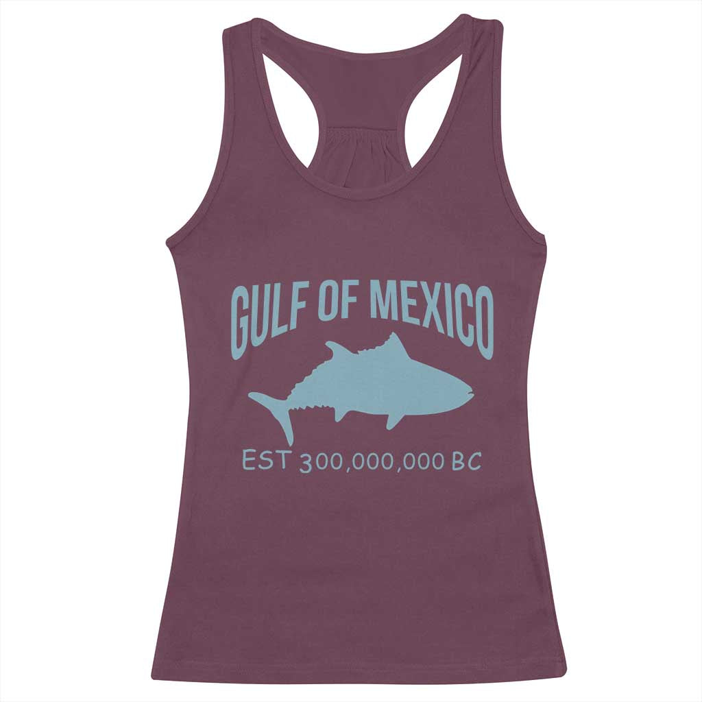 Gulf of Mexico Racerback Tank Top Est 300,000,000 BC Funny Tuna TS02 Maroon Print Your Wear