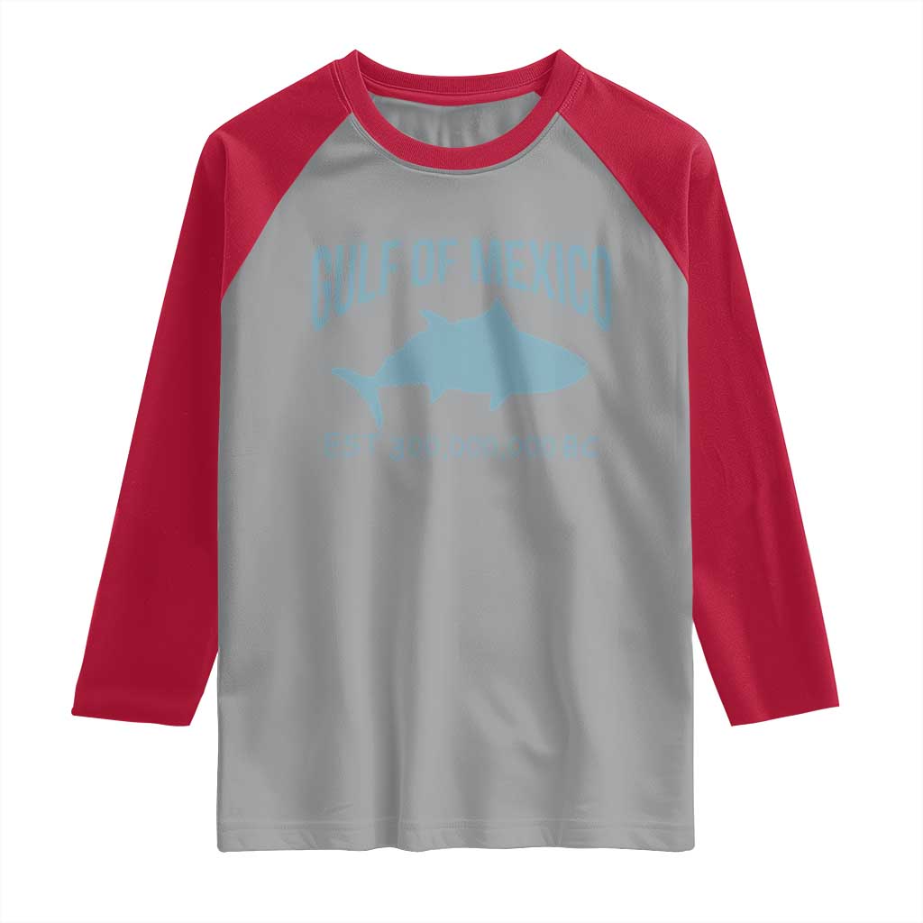 Gulf of Mexico Raglan Shirt Est 300,000,000 BC Funny Tuna TS02 Sport Gray Red Print Your Wear