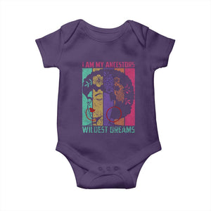 Black History Month Pride Baby Onesie I Am My Ancestors Wildest Dreams Woman Retro TS02 Purple Print Your Wear